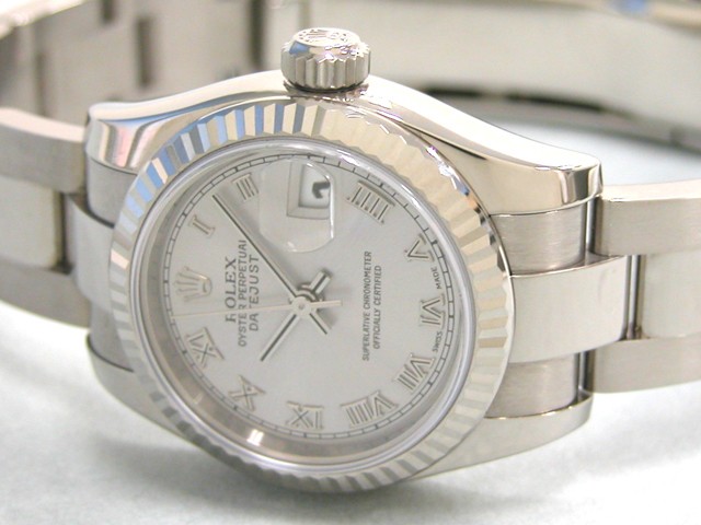 ロレックススーパーコピー ROLEX パーペチュアル デイトジャスト レディース 179179 オイスターブレス グレーローマ