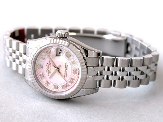 ロレックススーパーコピー ROLEX パーペチュアル デイトジャスト レディース 179174NRD ピンクシェルローマデコレーション