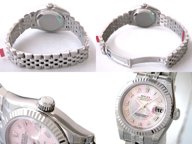 ロレックススーパーコピー ROLEX パーペチュアル デイトジャスト レディース 179174NRD ピンクシェルローマデコレーション