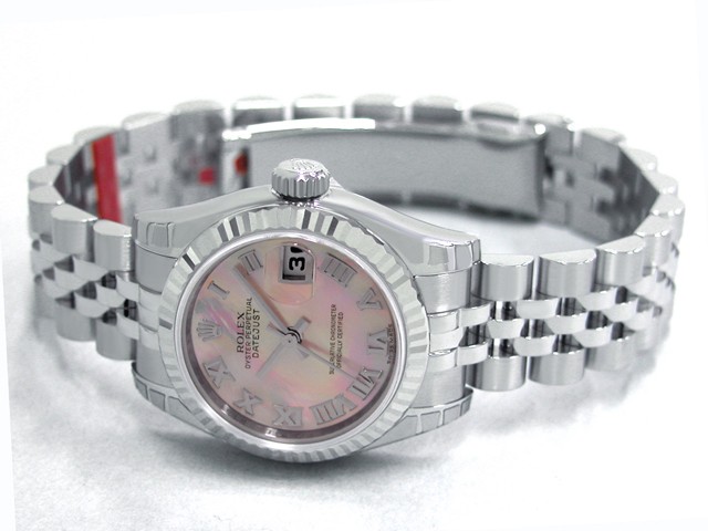 ロレックススーパーコピー ROLEX パーペチュアル デイトジャスト レディース 179174NR ピンクシェルローマ