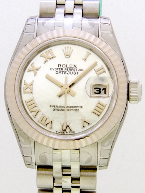 ロレックススーパーコピー ROLEX パーペチュアル デイトジャスト レディース 179174NR ホワイトシェルローマ