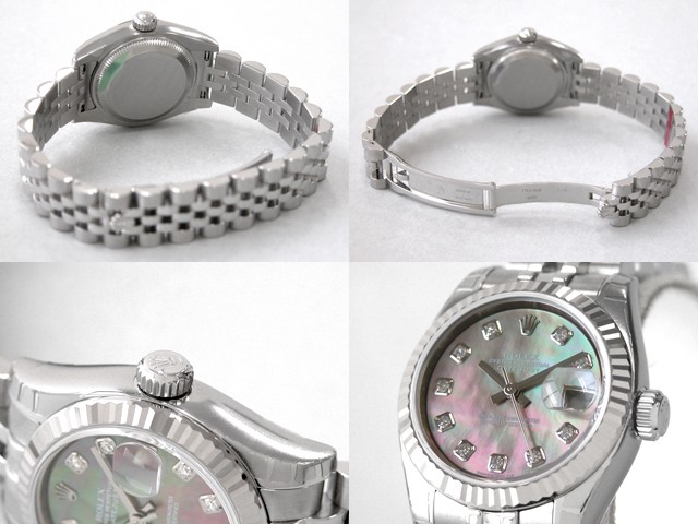 ロレックススーパーコピー ROLEX パーペチュアル デイトジャスト レディース 179174NG ブラックシェル