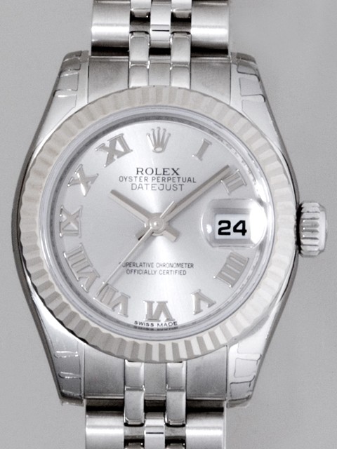 ロレックススーパーコピー ROLEX パーペチュアル デイトジャスト レディース 179174 グレーローマ