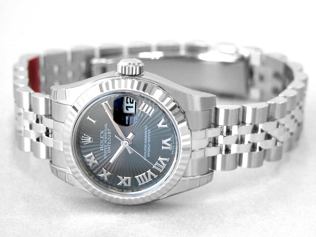 ロレックススーパーコピー ROLEX パーペチュアル デイトジャスト レディース 179174 ブラックサンビームローマ