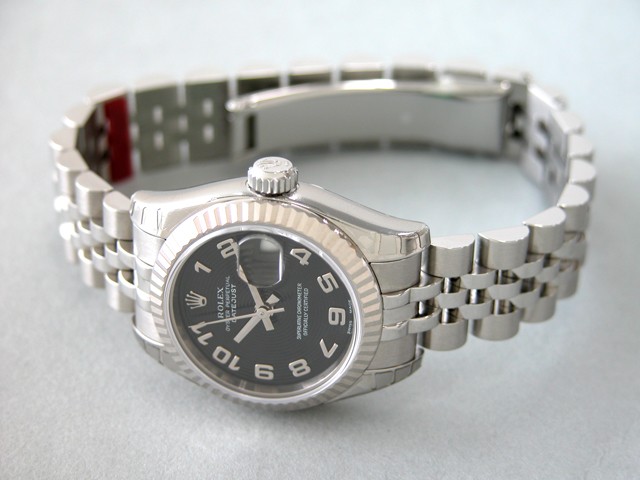 ロレックススーパーコピー ROLEX パーペチュアル デイトジャスト レディース 179174 ブラックコンセントリックアラビア