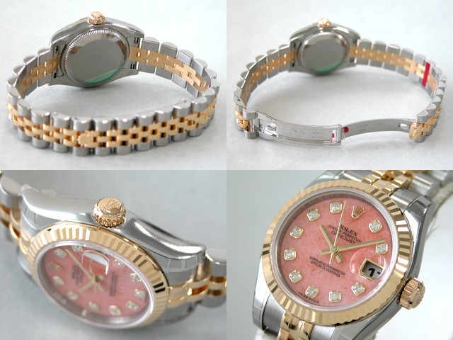 ロレックススーパーコピー ROLEX パーペチュアル デイトジャスト レディース 179173OPG ピンクオパール
