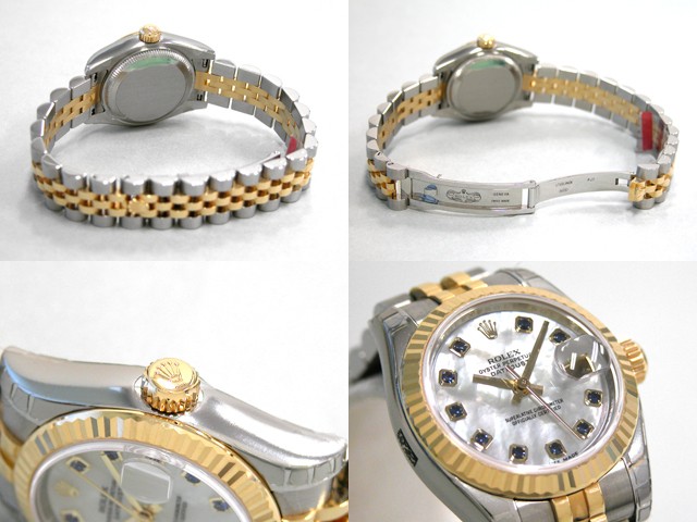 ロレックススーパーコピー ROLEX パーペチュアル デイトジャスト レディース 179173NGS 10Pサファイヤ ホワイトシェル