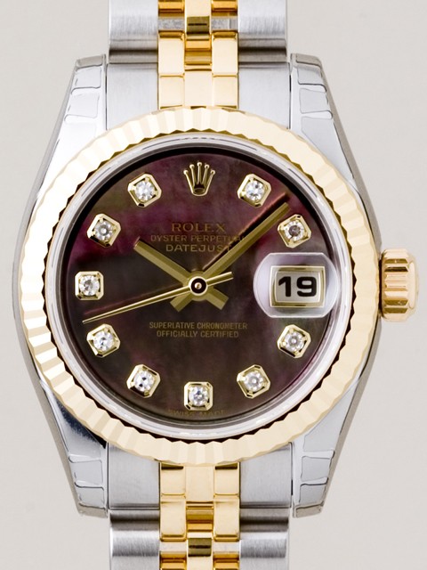 ロレックススーパーコピー ROLEX パーペチュアル デイトジャスト レディース 179173NG ブラックシェル