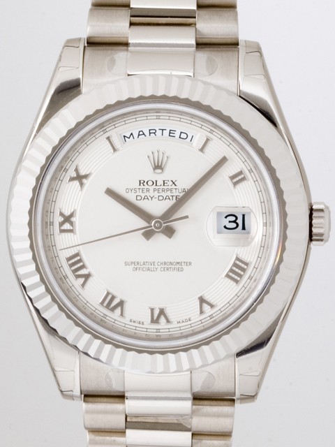 ロレックススーパーコピー ROLEX デイデイトII 218239 プレジデントブレス ホワイトローマ