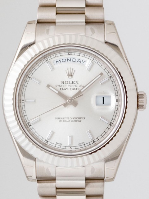 ロレックススーパーコピー ROLEX デイデイトII 218239 プレジデントブレス シルバー