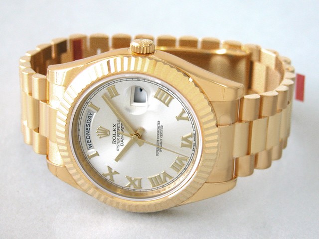 ロレックススーパーコピー ROLEX デイデイトII 218238 プレジデントブレス シルバーローマ
