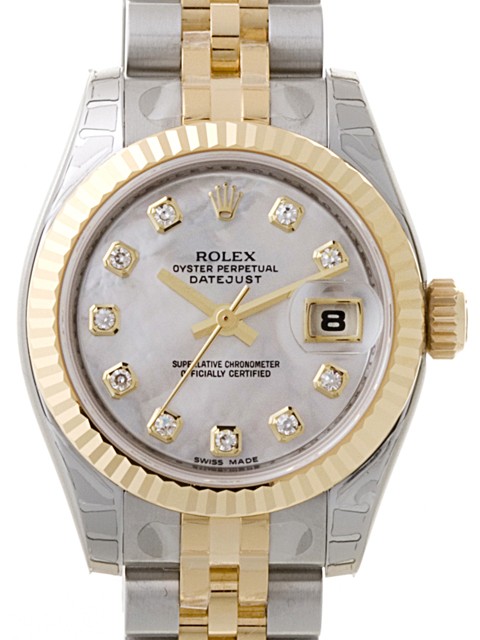ロレックススーパーコピー ROLEX パーペチュアル デイトジャスト レディース 179173NG ホワイトシェル