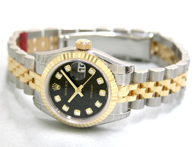 ロレックススーパーコピー ROLEX パーペチュアル デイトジャスト レディース 179173J ブラックコンピューター