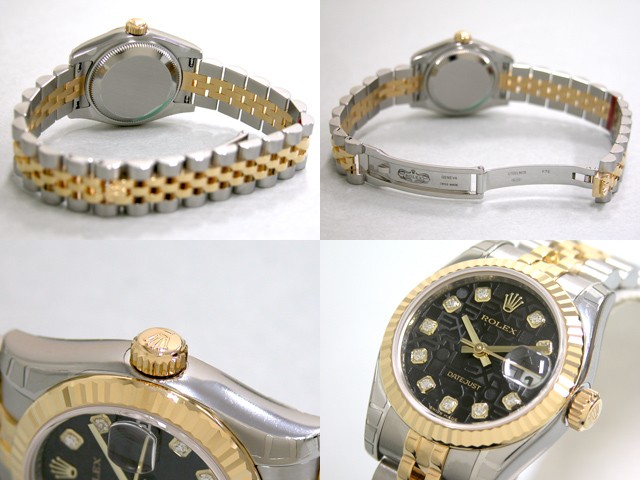 ロレックススーパーコピー ROLEX パーペチュアル デイトジャスト レディース 179173J ブラックコンピューター