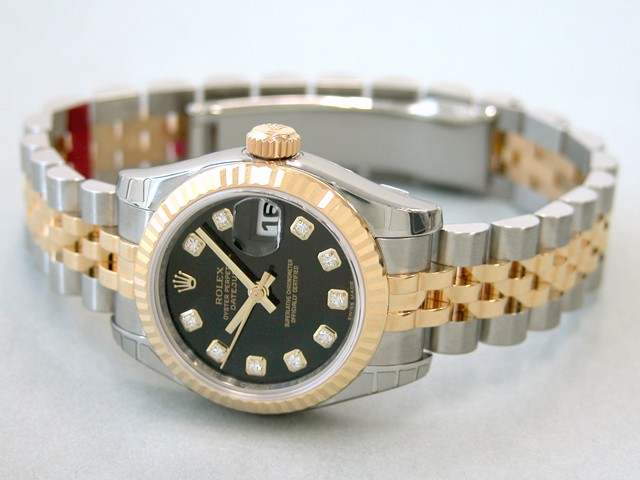 ロレックススーパーコピー ROLEX パーペチュアル デイトジャスト レディース 179173G ブラック