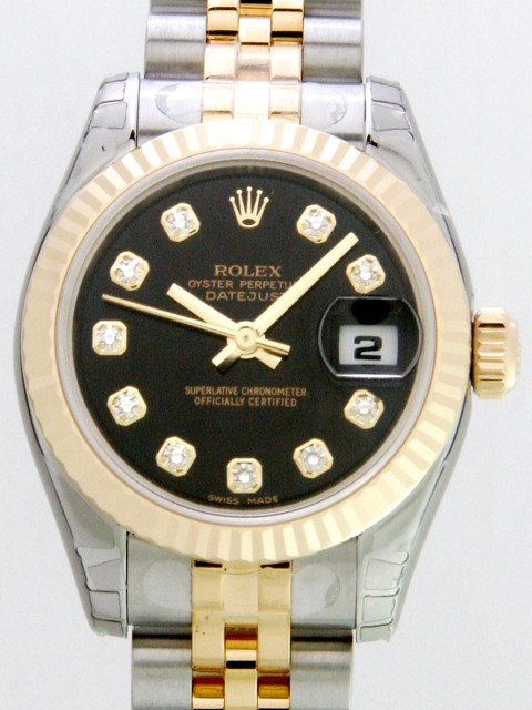 ロレックススーパーコピー ROLEX パーペチュアル デイトジャスト レディース 179173G ブラック