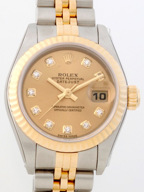 ロレックススーパーコピー ROLEX パーペチュアル デイトジャスト レディース 179173G シャンパン