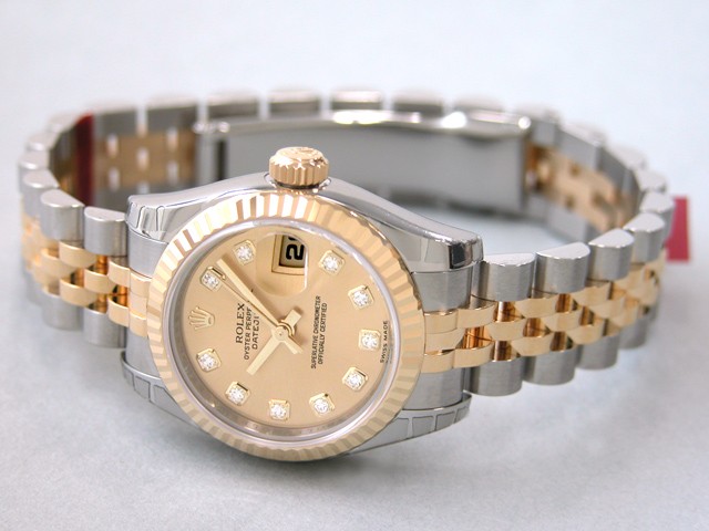 ロレックススーパーコピー ROLEX パーペチュアル デイトジャスト レディース 179173G シャンパン