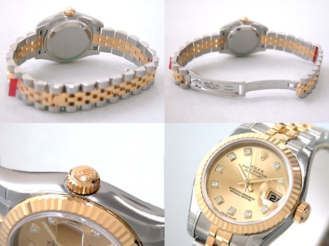 ロレックススーパーコピー ROLEX パーペチュアル デイトジャスト レディース 179173G シャンパン