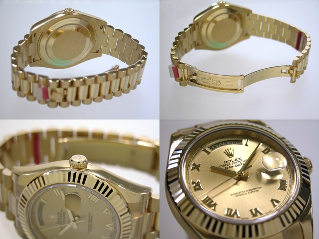 ロレックススーパーコピー ROLEX デイデイトII 218238 プレジデントブレス シャンパンローマ