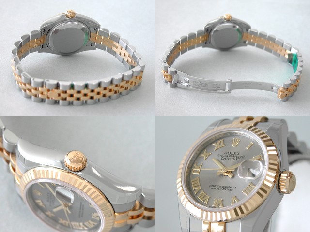 ロレックススーパーコピー ROLEX パーペチュアル デイトジャスト レディース 179173 グレーローマ