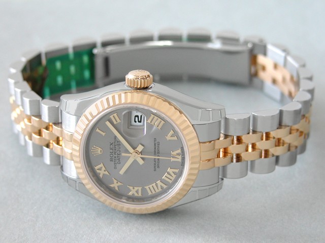 ロレックススーパーコピー ROLEX パーペチュアル デイトジャスト レディース 179173 グレーローマ