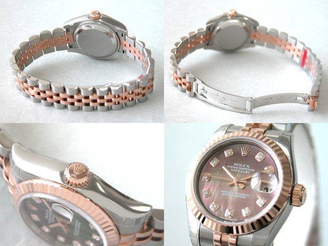 ロレックススーパーコピー ROLEX パーペチュアル デイトジャスト レディース 179171NG ブラックシェル