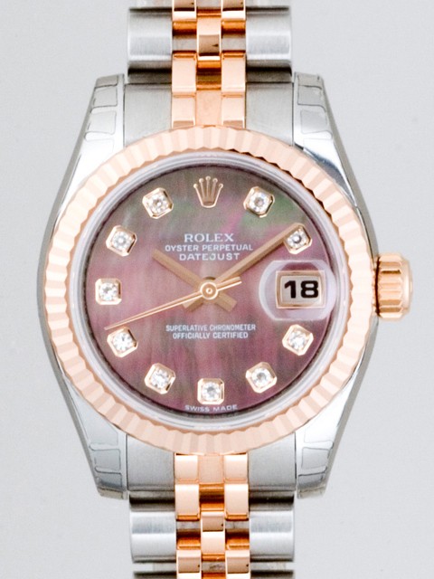ロレックススーパーコピー ROLEX パーペチュアル デイトジャスト レディース 179171NG ブラックシェル
