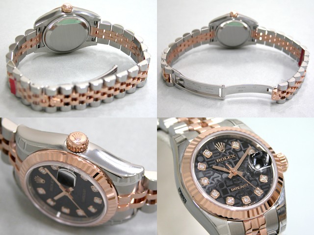 ロレックススーパーコピー ROLEX パーペチュアル デイトジャスト レディース 179171J ブラックコンピューター