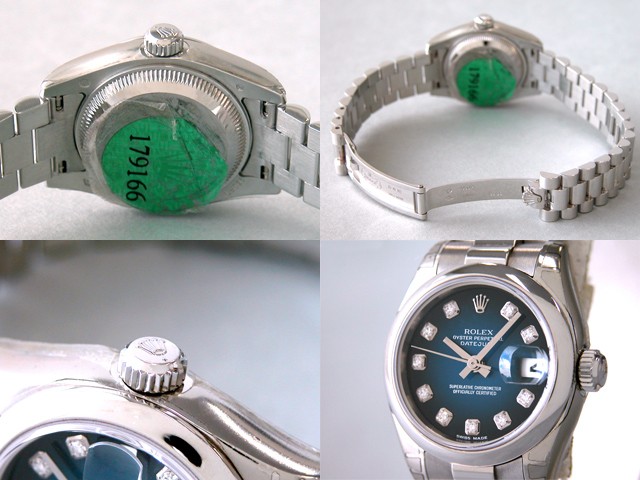 ロレックススーパーコピー ROLEX パーペチュアル デイトジャスト レディース 179166G ブルーグラデーション