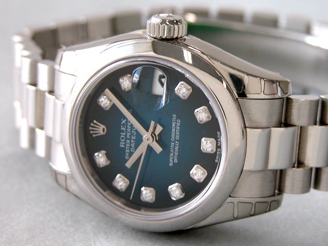 ロレックススーパーコピー ROLEX パーペチュアル デイトジャスト レディース 179166G ブルーグラデーション