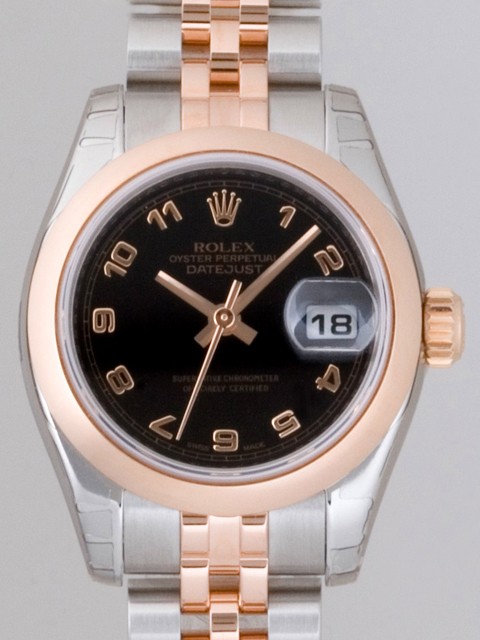 ロレックススーパーコピー ROLEX パーペチュアル デイトジャスト レディース 179161 ジュビリーブレス ブラックアラビア