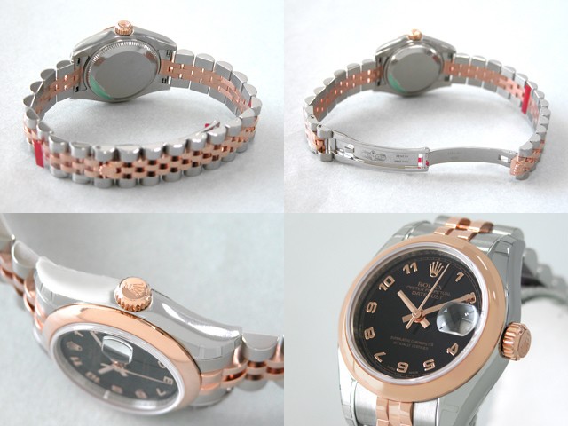 ロレックススーパーコピー ROLEX パーペチュアル デイトジャスト レディース 179161 ジュビリーブレス ブラックアラビア