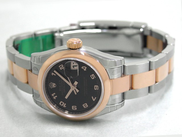 ロレックススーパーコピー ROLEX パーペチュアル デイトジャスト レディース 179161 オイスターブレス ブラックアラビア