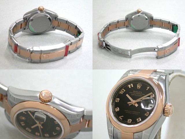 ロレックススーパーコピー ROLEX パーペチュアル デイトジャスト レディース 179161 オイスターブレス ブラックアラビア