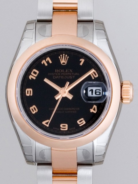 ロレックススーパーコピー ROLEX パーペチュアル デイトジャスト レディース 179161 オイスターブレス ブラックアラビア