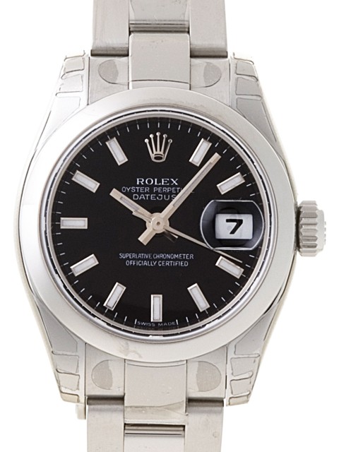 ロレックススーパーコピー ROLEX パーペチュアル デイトジャスト レディース 179160 オイスターブレス ブラック
