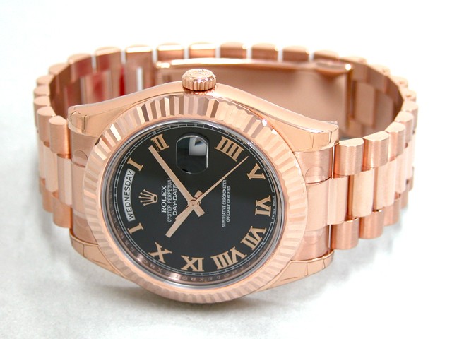 ロレックススーパーコピー ROLEX デイデイトII 218235 プレジデントブレス ブラックローマ