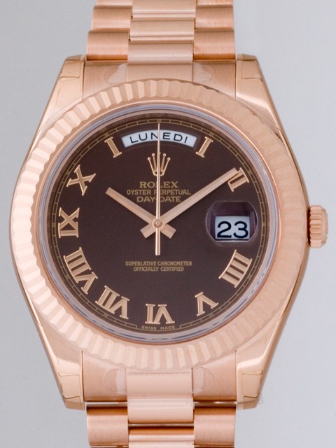 ロレックススーパーコピー ROLEX デイデイトII 218235 プレジデントブレス ブラウンローマ