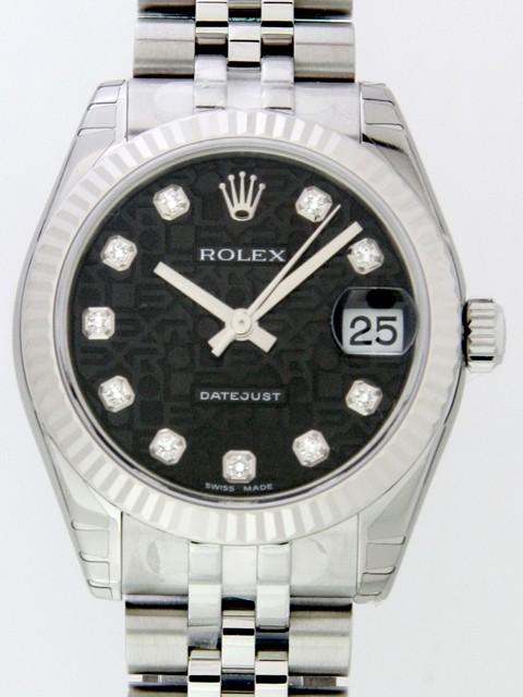 ロレックススーパーコピー ROLEX パーペチュアル デイトジャスト ボーイズ 178274J ブラックコンピューター