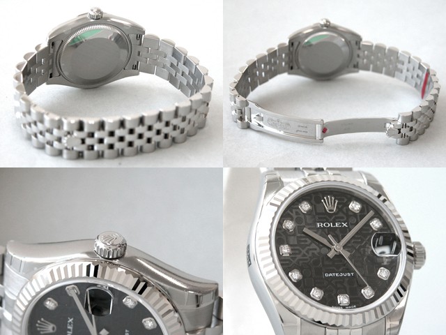 ロレックススーパーコピー ROLEX パーペチュアル デイトジャスト ボーイズ 178274J ブラックコンピューター