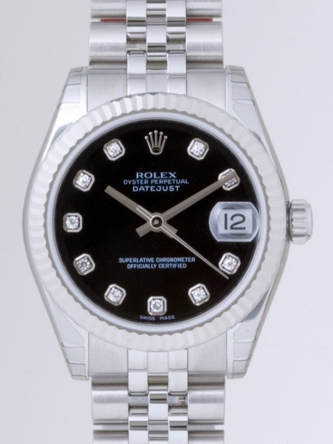 ロレックススーパーコピー ROLEX パーペチュアル デイトジャスト ボーイズ 178274G ブラック