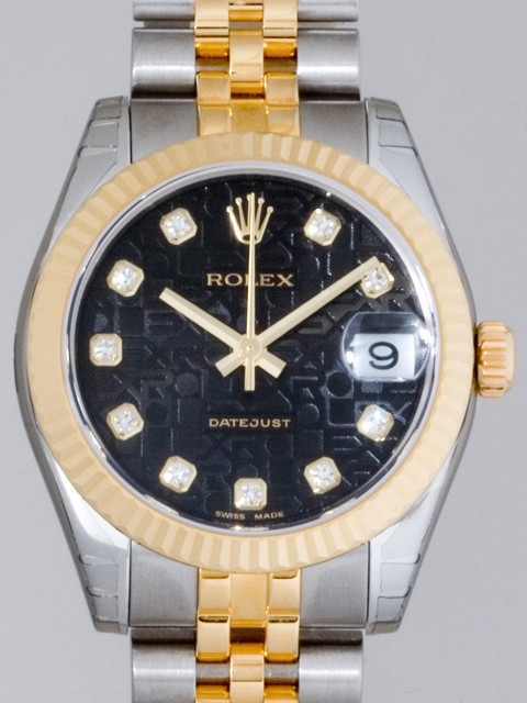 ロレックススーパーコピー ROLEX パーペチュアル デイトジャスト ボーイズ 178273J ブラックコンピューター
