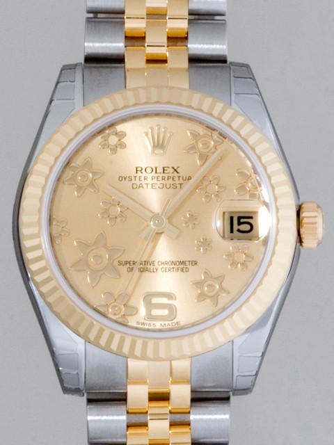 ロレックススーパーコピー ROLEX パーペチュアル デイトジャスト ボーイズ 178273 ジュビリーブレス シャンパンフラワー