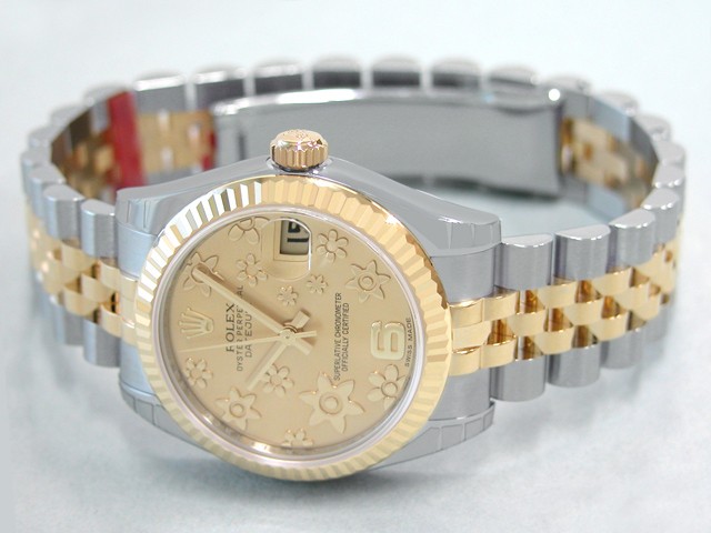 ロレックススーパーコピー ROLEX パーペチュアル デイトジャスト ボーイズ 178273 ジュビリーブレス シャンパンフラワー
