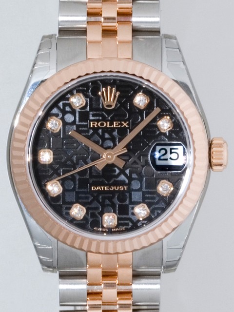 ロレックススーパーコピー ROLEX パーペチュアル デイトジャスト ボーイズ 178271J ブラックコンピューター