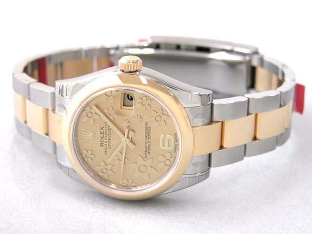 ロレックススーパーコピー ROLEX パーペチュアル デイトジャスト ボーイズ 178243 オイスターブレス シャンパンフラワー