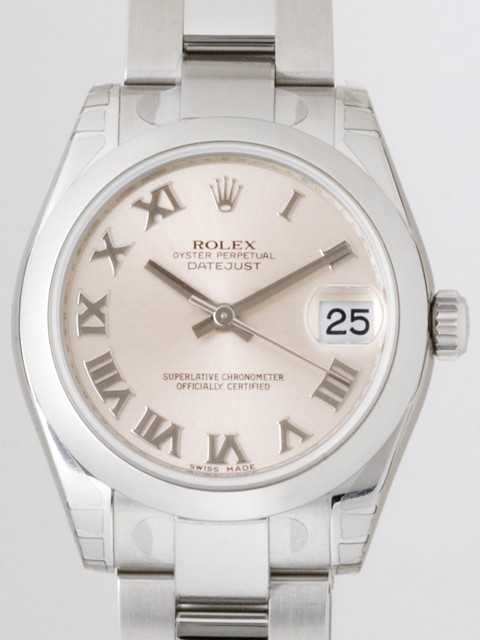 ロレックススーパーコピー ROLEX パーペチュアル デイトジャスト ボーイズ 178240 オイスターブレス ピンクシャンパンローマ