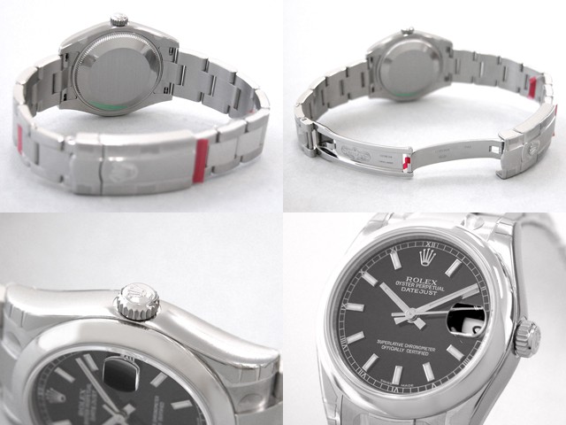 ロレックススーパーコピー ROLEX パーペチュアル デイトジャスト ボーイズ 178240 オイスターブレス ブラック/ホワイトバー