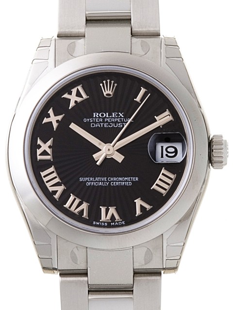 ロレックススーパーコピー ROLEX パーペチュアル デイトジャスト ボーイズ 178240 オイスターブレス ブラックサンビームローマ